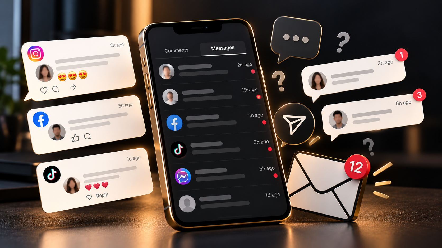 Unanswered messages on a phone