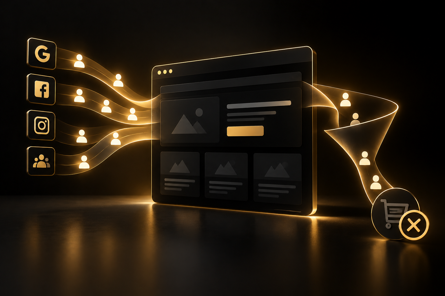 Analytics dashboard showing website traffic trends